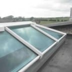 White uPVC lantern rooflight with clear glass and no finial