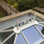 White uPVC lantern rooflight with clear glass and standard finial