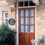 Stained hardwood front door