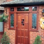 Stained hardwood front door