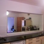 6mm mirror with polished edges glued to fix into alcove
