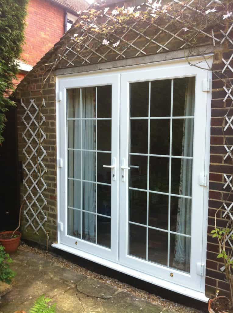 White uPVC French Doors with Georgian Bars