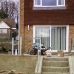 Exterior garden glass balustrade