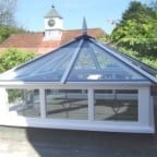 White uPVC lantern rooflight with clear glass