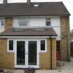 White uPVC patio doors with two small side windows