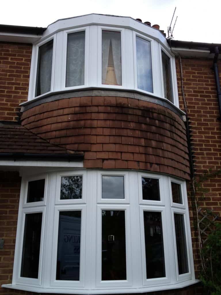 Replacing Old Bay Windows With New White uPVC Windows