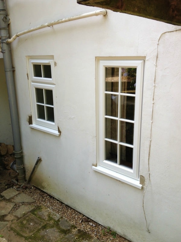 White Liniar uPVC A-rated windows with surface mounted Georgian Bars