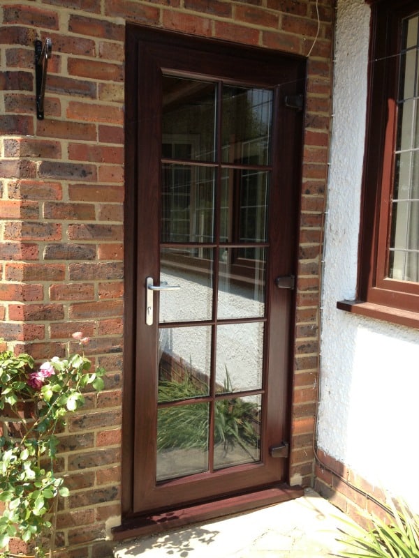 Rosewood out and white in Liniar profile door