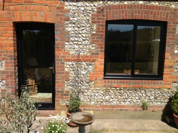 Window and French Doors were black out, white in powder coated aluminium