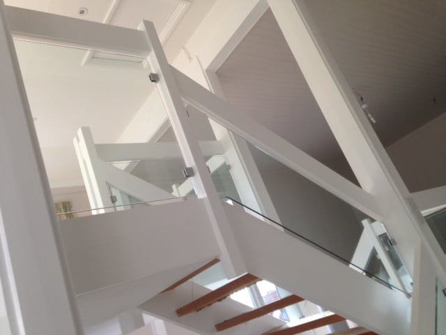 Toughened Glass Staircase Panels With Polished Edges In Horsham, Surrey