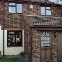 Rosewood out/white in PVCu Liniar profile windows