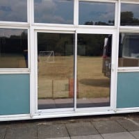 Double Glazed Sliding Aluminium Doors Powell Corderoy School Dorking Glass Surrey