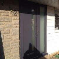 Double Glazing Grey aluminium front door in Reigate Dorking Glass